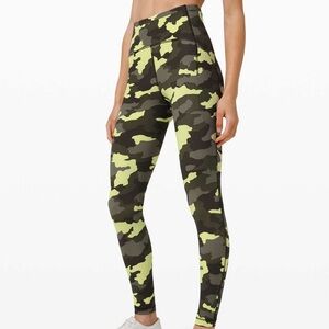 Lululemon Swift Speed Green Camo Leggings Size 2